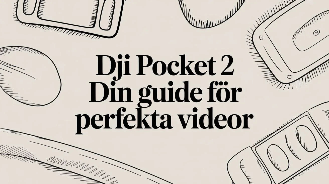 Illustration with text Dji Pocket 2 Din guide för perfekta videor och skisser av kameratillbehör