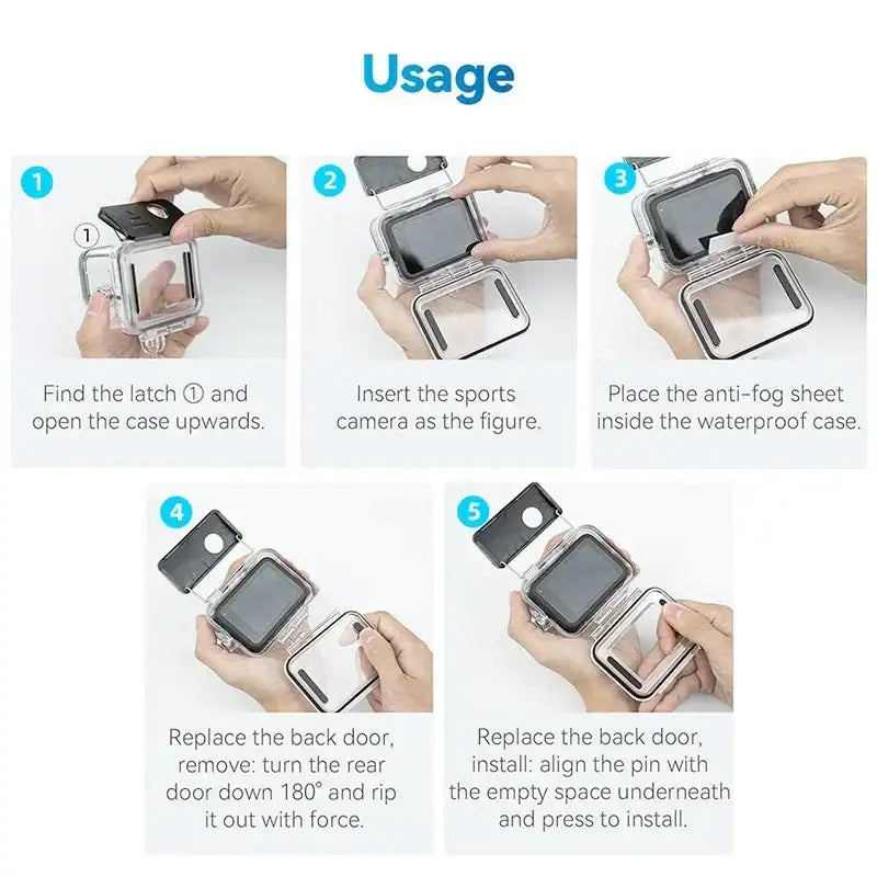 Telesin Vattentätt skal med dubbla bakdörrar till GoPro Hero13/12/11/10/9 Black - Action King