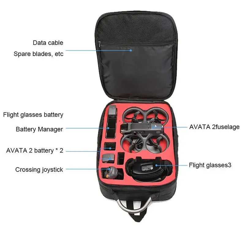 Ryggsäck / Väska till DJI Avata 2 med tillbehör - Stor - Action King