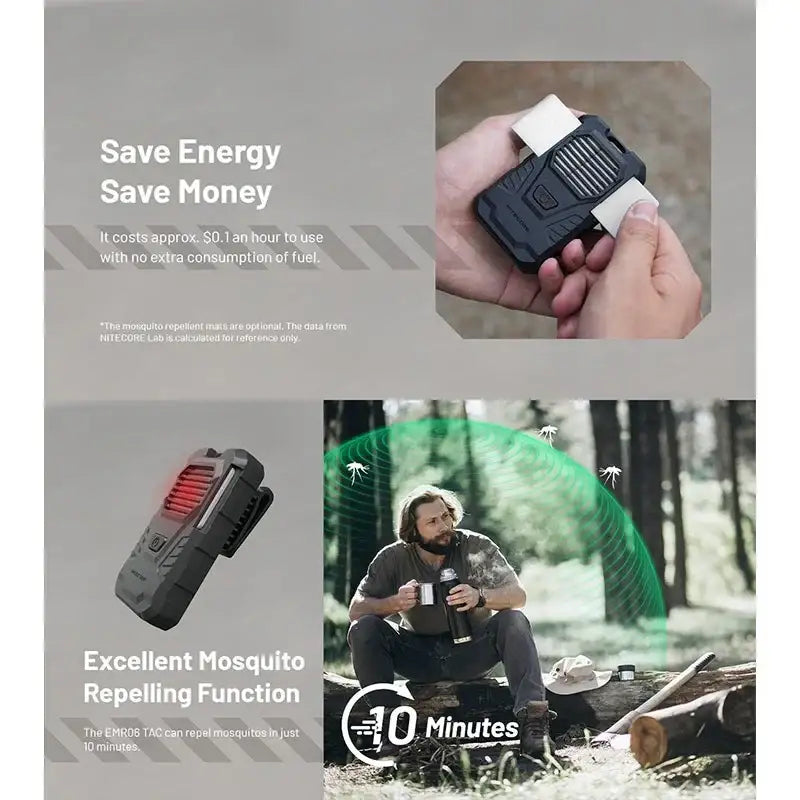 Nitecore EMR06 TAC Portabelt myggskydd V2 - Laddbar 1800mAh - Action King