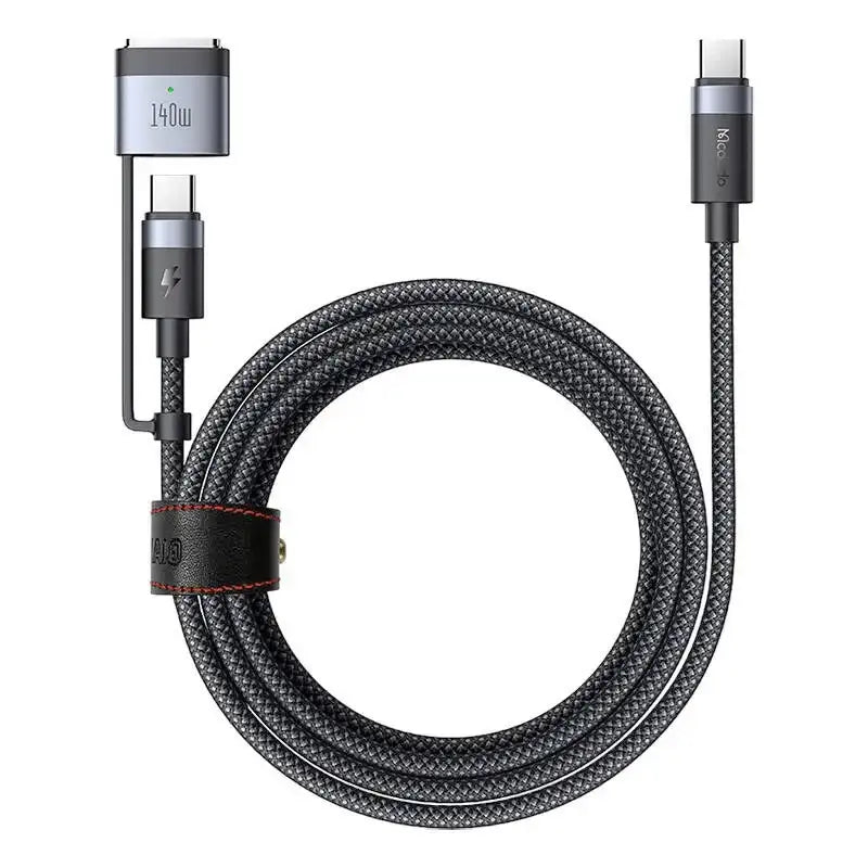 Mcdodo 2 in 1 USB-C till USB-C + Magsafe 3, CA-7131 Kabel, PD 240W, 48V/5A, 2m - Svart - Action King