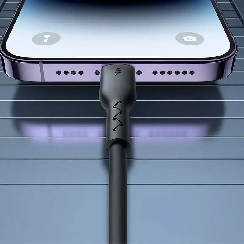 Joyroom Flexible Fast Charging Cable SA38, USB-C - Lightning Kabel, Spiral, 30W, 1.5m - Svart - Action King