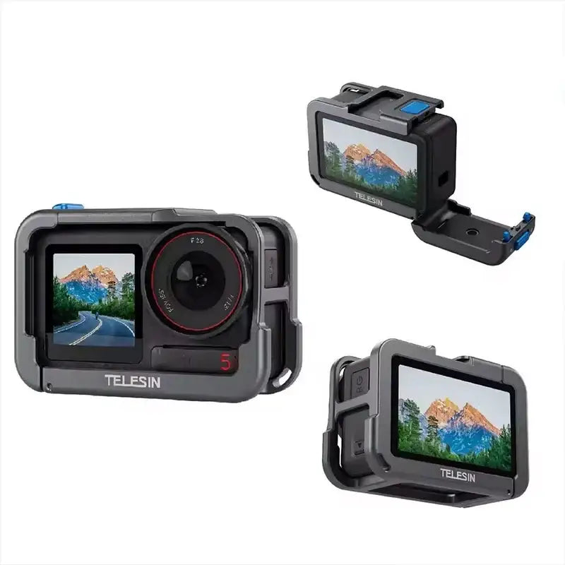 Telesin Skyddsram Multifunktion med cold shoe till DJI Action 5 Pro/4/3 - Aluminium - Action King