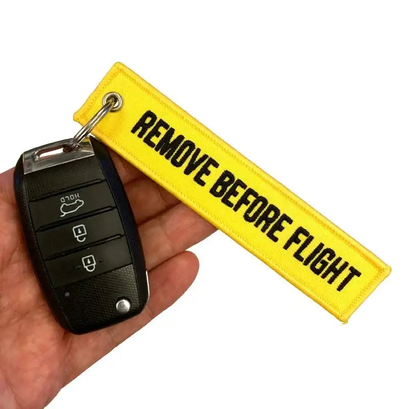 Nyckelband - REMOVE BEFORE FLIGHT - Gul/Svart - Action King