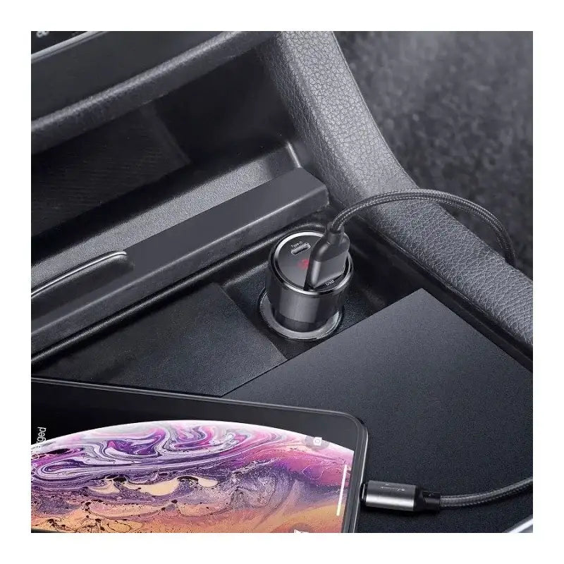 Baseus Magic Car - Snabbladdare Bil QC4+ / PD 45W - 2xUSB Typ A/C - Svart med display - Action King