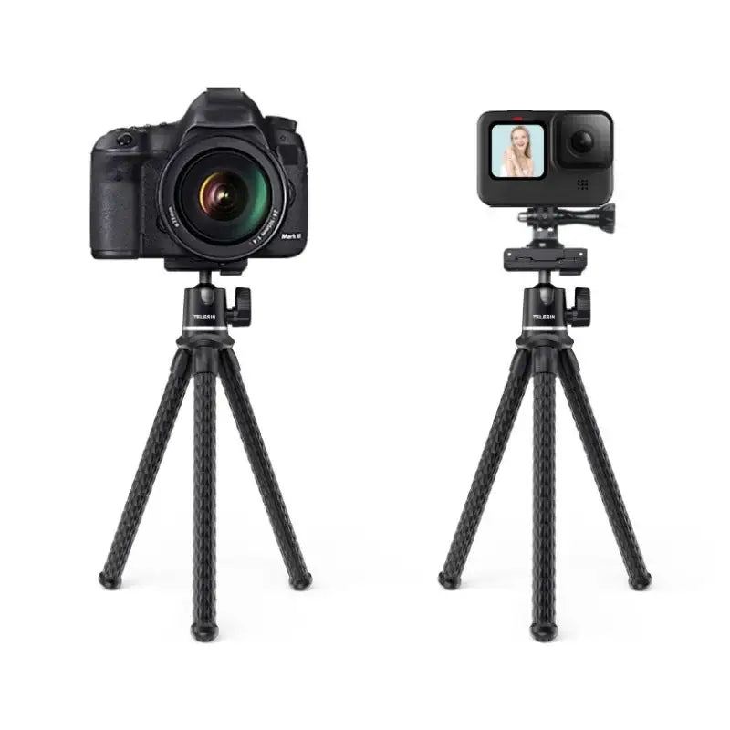 Telesin Tripod flexibelt 360 grader kulledshuvud 1/4" skruv / Mobilhållare / Tillbehörssko - Bläckfisk - Action King