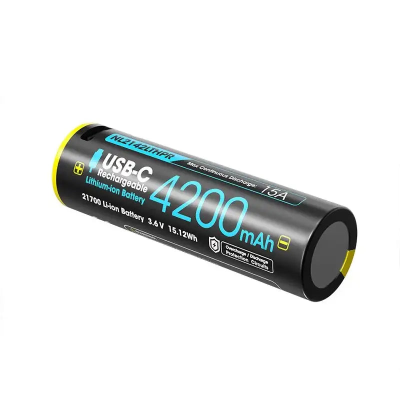 Nitecore NL2142LTHPR Li-ion 21700 Batteri Low Temp - 4200mAh, 3,6V, Max 15A, USB-C Laddning - Action King