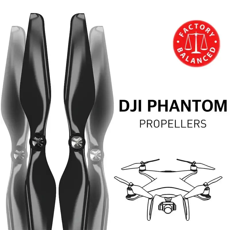 Master Airscrew - DJI Phantom 1-3 Upgrade Propellers - Propeller till DJI Phantom 1-3 - Svart - Kit 4-Pack - Action King
