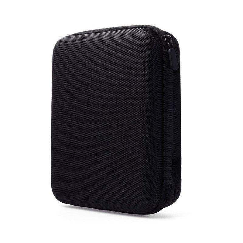 Svart vadderat väska med dragkedja, rektangulärt skyddande fodral för elektronik eller tillbehör