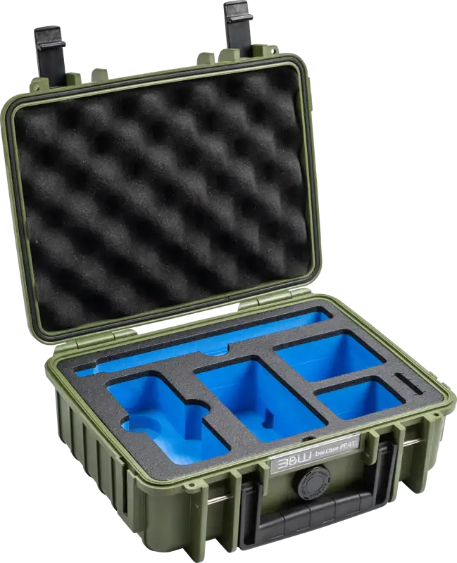 BW Outdoor Case Type 1000 i bronze grön, robust och vattentålig för säker transport av ömtålig utrustning.