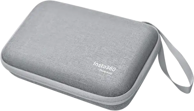 Insta360 X3 carry case: Skyddande kameraväska i svart med dragkedja för säker transport.