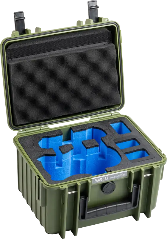 BW Outdoor Case DJI Mini skyddar drönare med IP67-klass, stötsäker och vattentät.