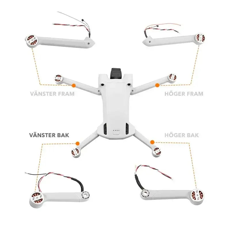 Motorarm till DJI Mini 3 Pro - Vänster Bak - Action King
