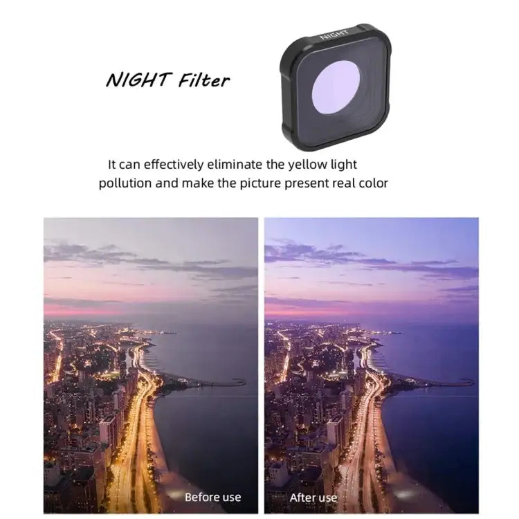 JSR KB Series NIGHT Light Pollution Reduction Lens Filter for GoPro HERO13 Black /12 Black /11 Black /10 Black /9 Black - Action King
