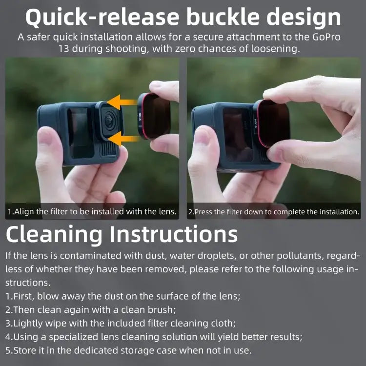 For GoPro HERO13 Black STARTRC Quick Release 4 in 1 ND8 ND16 ND32 CPL Lens Filter - Action King