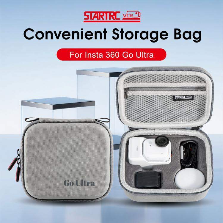 For Insta360 GO Ultra STARTRC Standard Portable Protective Box Diamond Texture PU Storage Bag - Action King