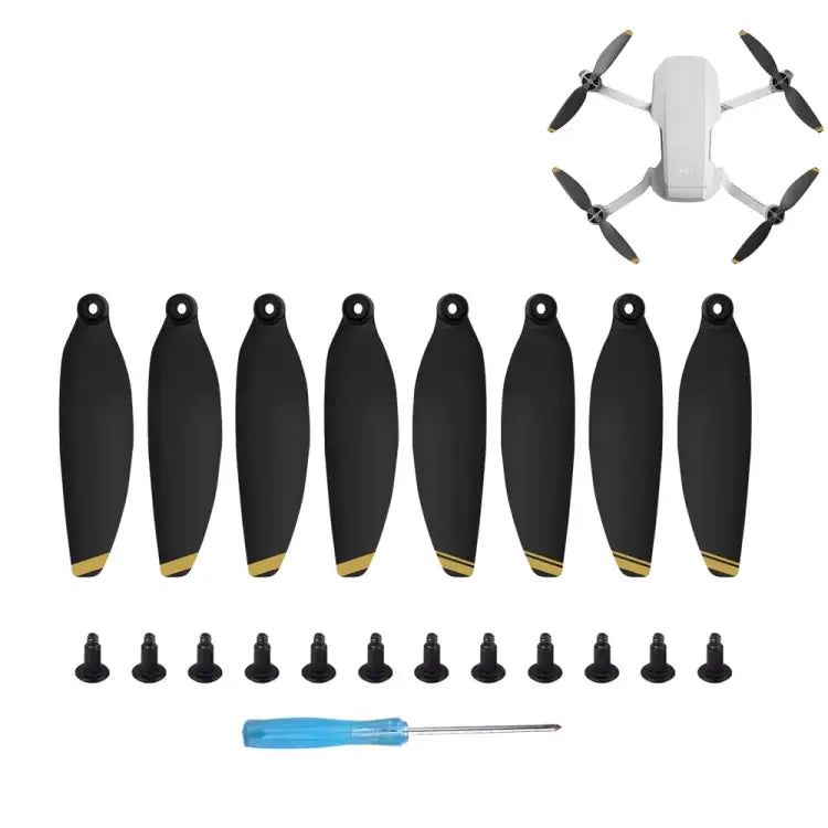 Propeller till DJI Mavic Mini - ersätter 4726F - Kit 4-Pack - Svart/Silver - Action King