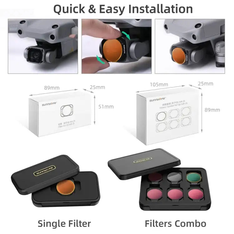 Sunnylife A2S-FI9345 3 in 1 CPL+ND8+ND16 Lens Filter for DJI Air 2S - Action King