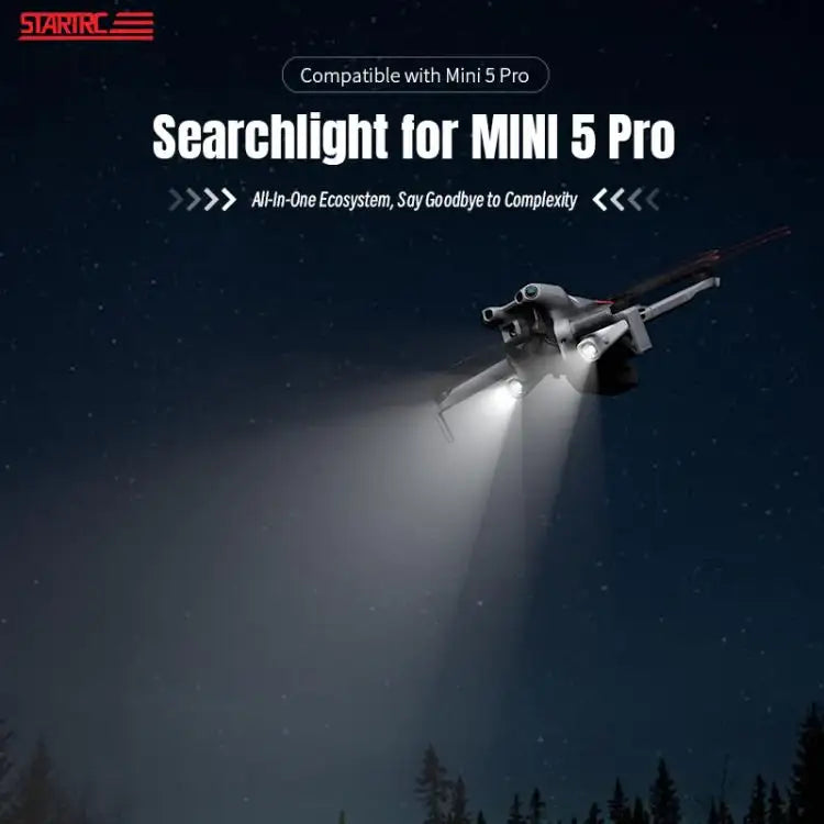 STARTRC Nattlampa för DJI Mini 5 Pro, STARTRC Night vid flygning, STARTRC DOP2560H.