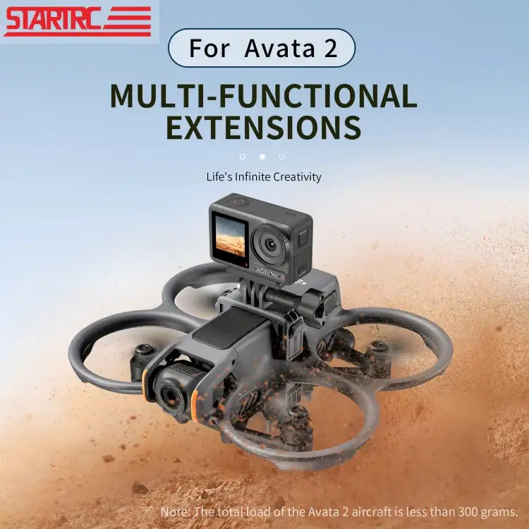 For DJI Avata 2 STARTRC Action Camera Holder Mount Drone Expansion Bracket - Action King
