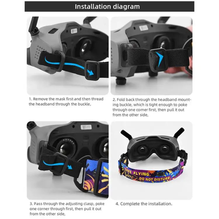 BRDRC Colorful Graffiti Headband Fixed Strap For DJI Aavta Goggles 2 / FPV Goggles V2 - Action King