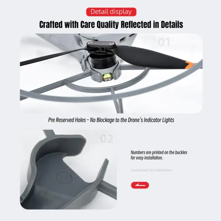 STARTRC DJI Mini 5 Pro: Skyddsring som skyddar propellrar och drönare från krascher och stötar.