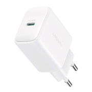 JOYROOM USB-C Laddare 20W med PD-teknik, vit och kompakt, laddar snabbt iPhone och Android.