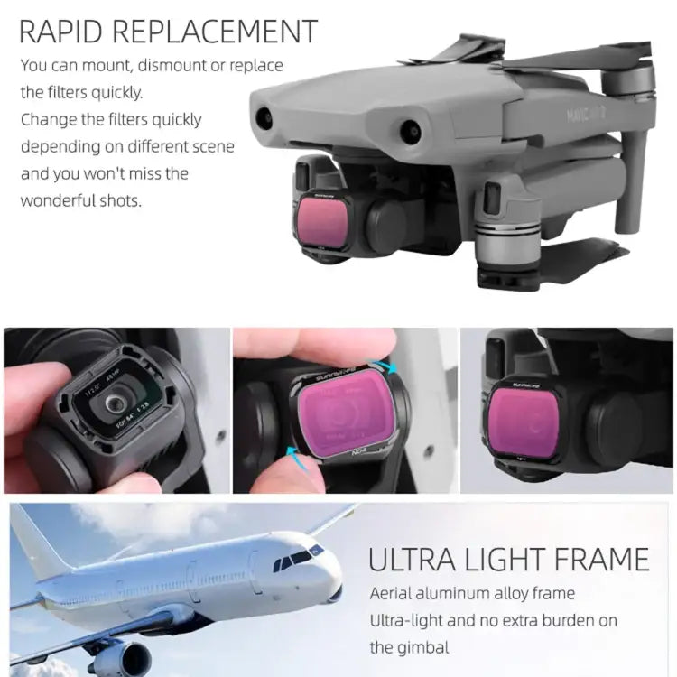 Sunnylife AIR2-FI9282 For DJI Mavic Air 2 ND32-PL Coating Film Lens Filter - Action King