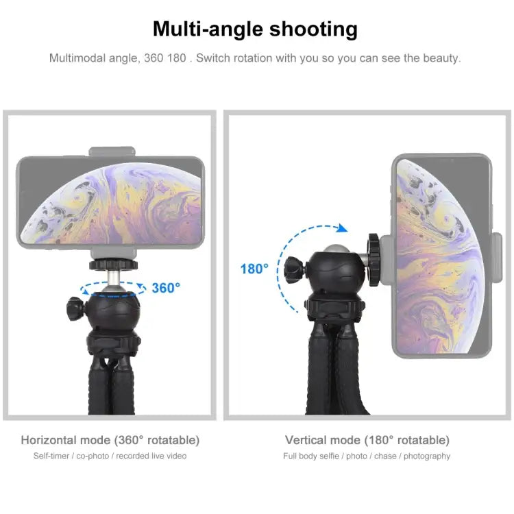 PULUZ Mini Octopus Flexible Tripod Holder with Ball Head for SLR Cameras, GoPro, Cellphone, Size: 25cmx4.5cm - Action King