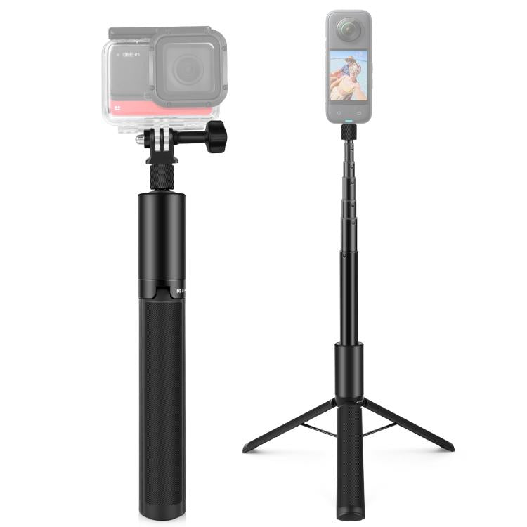 PULUZ 1.22m utdragbar selfiepinne för Insta360, fungerar som osynlig stav för 360-kameror.