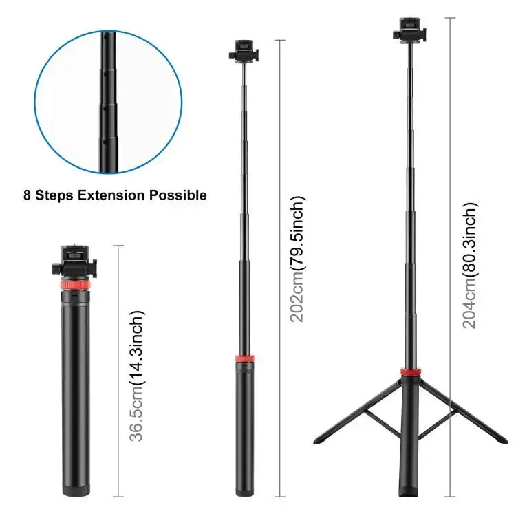 PULUZ Telescopic Tripod 2m – Versatility and Stability
