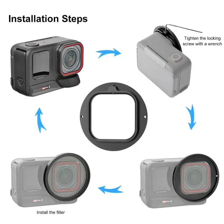 PULUZ 52mm UV Filter Adapter Ring med Linskydd – För Insta360 Ace Pro 2 - Action King