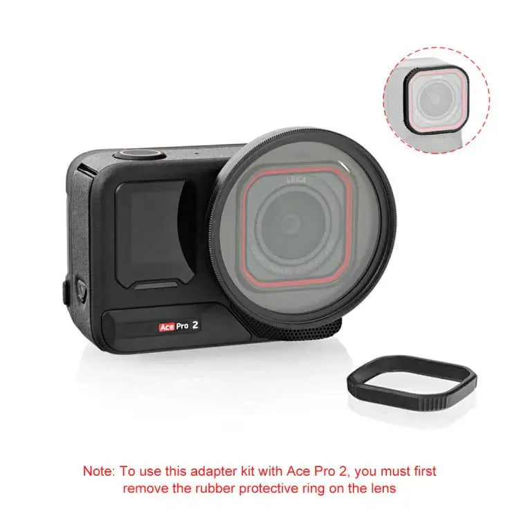 PULUZ 52mm UV Filter Adapter Ring med Linskydd – För Insta360 Ace Pro 2 - Action King