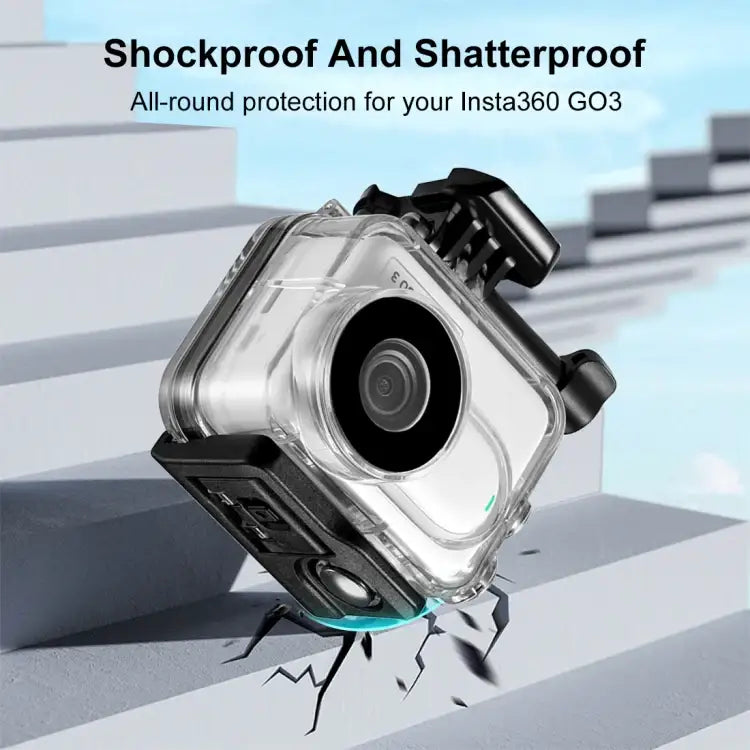 For Insta360 GO 3 PULUZ 60m Underwater Waterproof Housing Case with Base Adapter & Screw - Action King