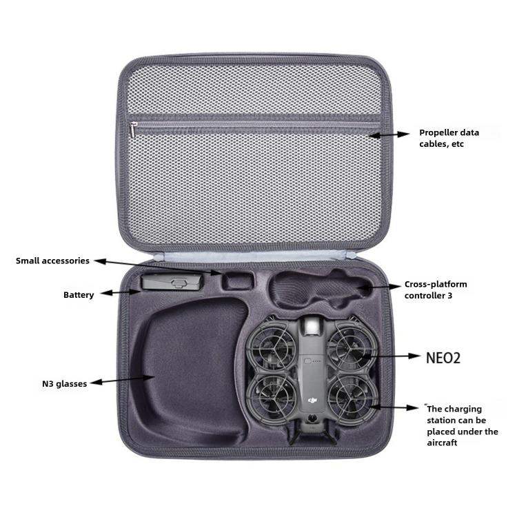 Dji Neo 2 axelremsväska: säker & robust för drönare, kontroller & tillbehör. Perfekt för transport.