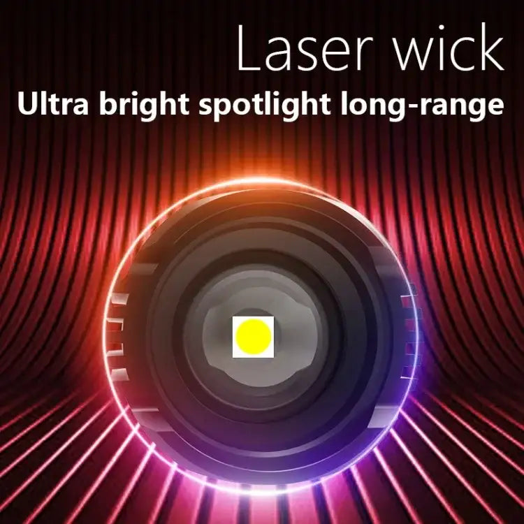 Wiederaufladbare LED-Taschenlampe mit Zoom und LCD-Display – 3000 mAh