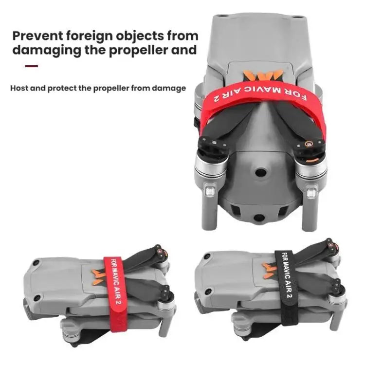 Mavic Air 2 Propellerremmar för säker drönartransport, skyddar propellrar under förvaring.