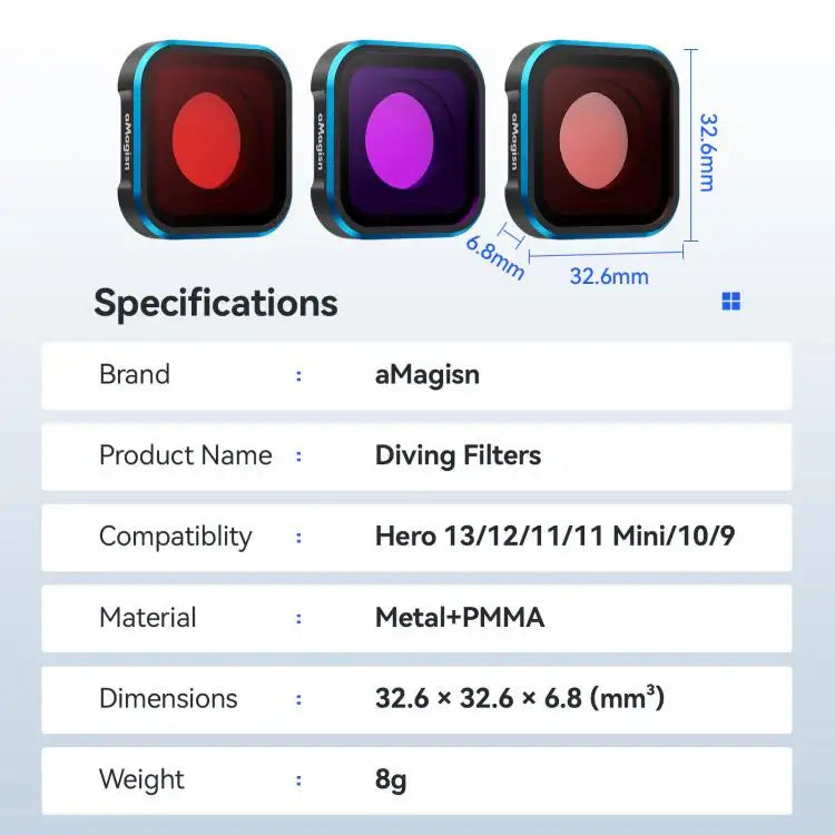 AMagisn Dykfilter för GoPro HERO13