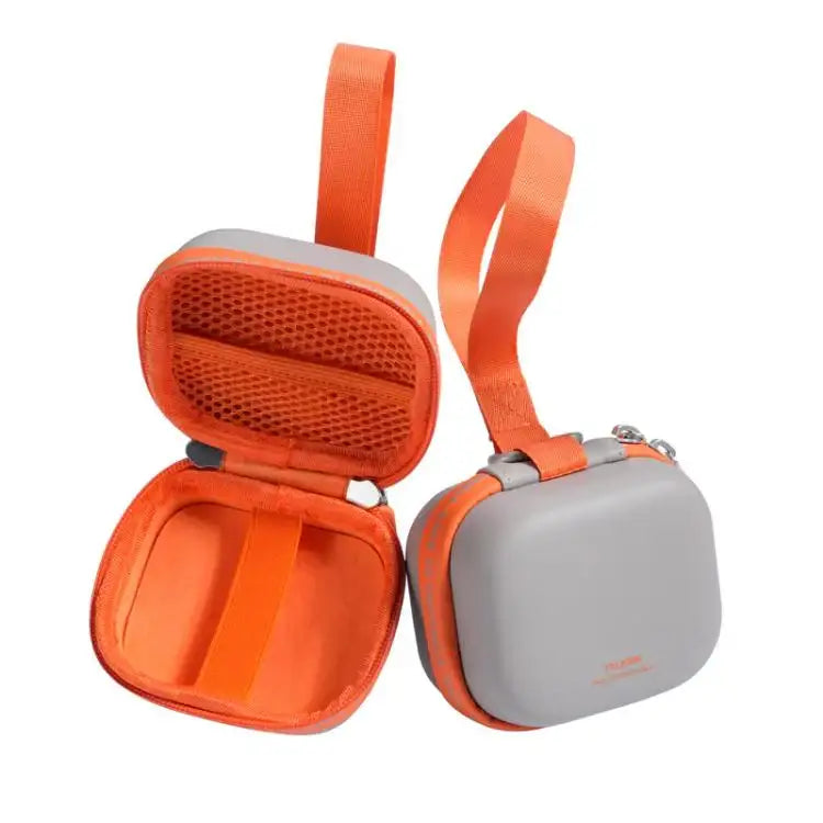 TELESIN Mini Hårdväska för actionkamera, svart, skyddar kameran och fästs enkelt med strap.