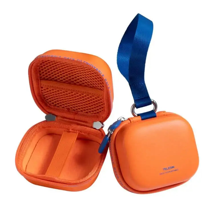 TELESIN Mini Hårdväska för actionkamera, skyddande och kompakt fodral med strap.