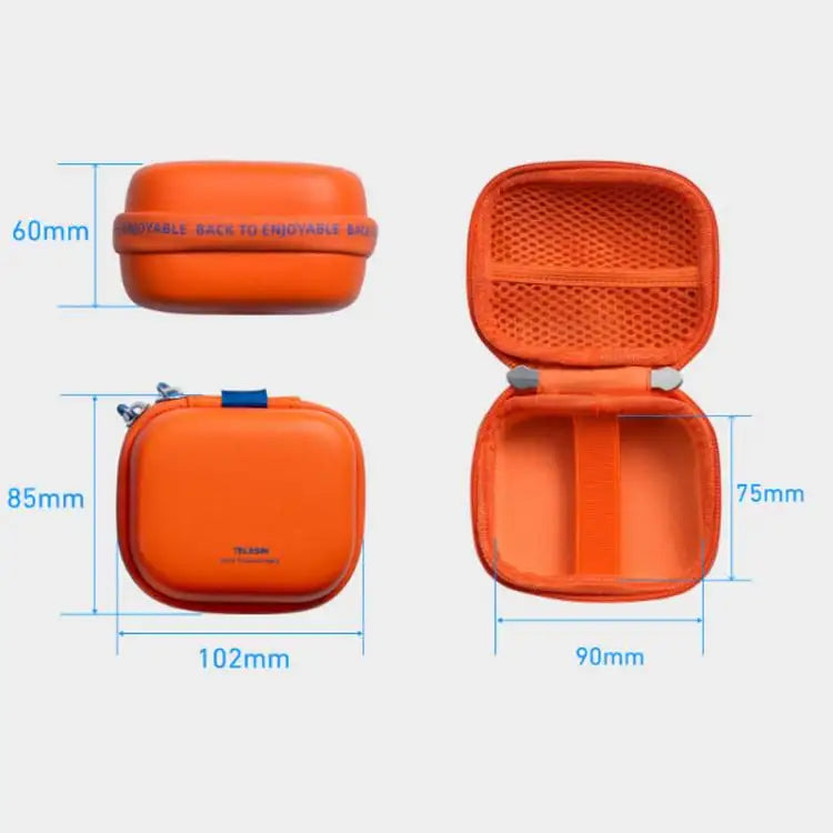 TELESIN Mini Hårdväska för actionkamera, skyddande fodral med strap.