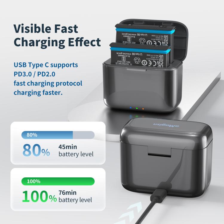 Insta360 X4 Air AMagisn - Insta360 X4 Laddfodral för Snabbladdning