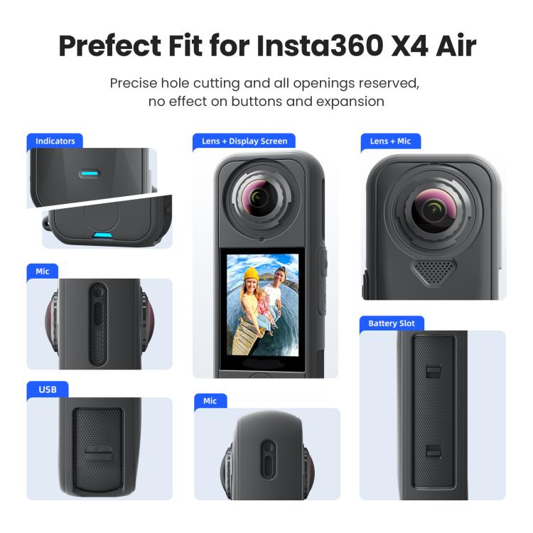 Insta360 X4 Silikonskal för Robust Kameraskydd